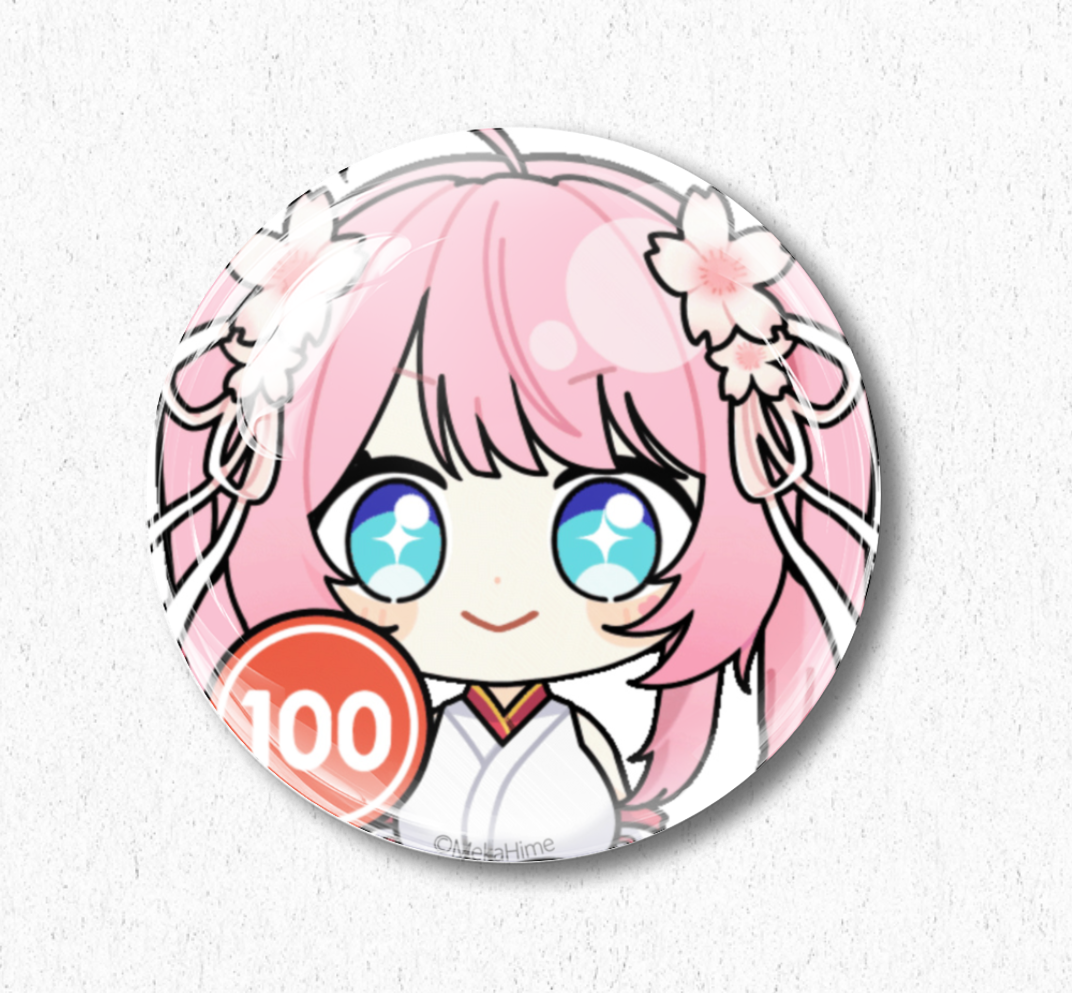 Amika Emote Badges/Pins - 58mm Diameter